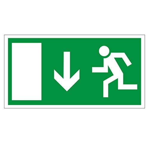 Supstick Autocollant Stickers Sortie de Secours flèche directionnelle vers Le Bas Format 25x13cm - supstick.fr