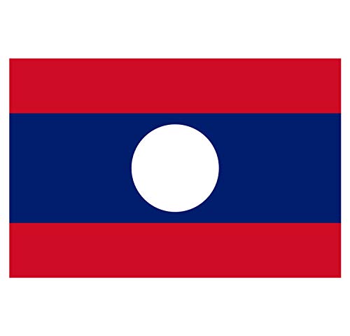 Supstick Autocollant Stickers Drapeau de Pays Nation Laos Format 18x12cm