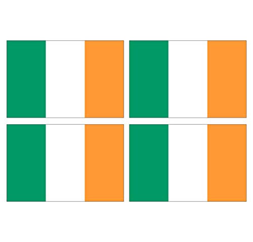 Supstick Lot de 4 Autocollants Stickers Drapeau de Pays Nation Irlande Format 12x8cm
