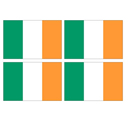 Supstick Lot de 4 Autocollants Stickers Drapeau de Pays Nation Irlande Format 12x8cm