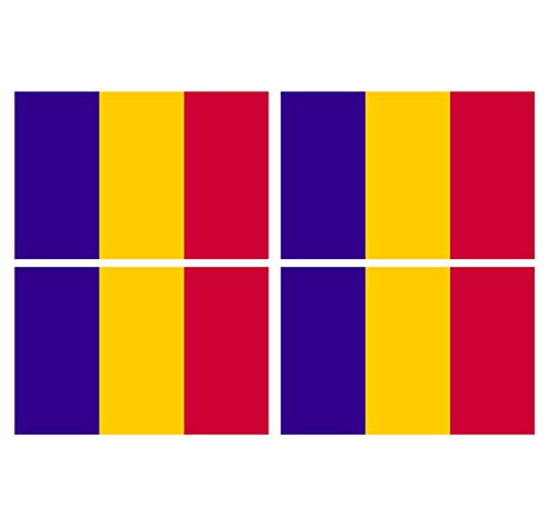 Supstick Lot de 4 Autocollants Stickers Drapeau de Pays Nation Roumanie Format 6x4cm