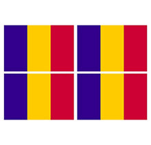 Supstick Lot de 4 Autocollants Stickers Drapeau de Pays Nation Roumanie Format 6x4cm
