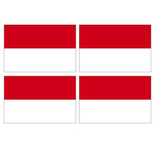 Supstick Lot de 4 Autocollants Stickers Drapeau de Pays Nation indonésie Format 6x4cm