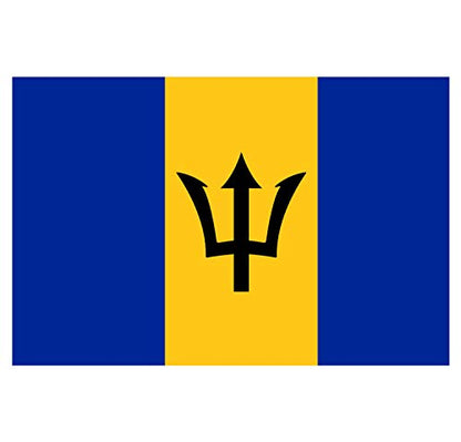 Panneau Rigide Format 18x12cm Drapeau de Pays Nation Barbados épaisseur 3mm