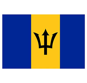 Supstick Autocollant Stickers Drapeau de Pays Nation Barbados Format 15x10cm