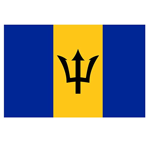 Supstick Lot de 8 Autocollants Stickers Drapeau de Pays Nation Barbados Format 3x2cm