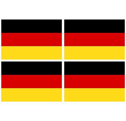 Supstick Lot de 4 Autocollants Stickers Drapeau de Pays Nation Allemagne Format 6x4cm