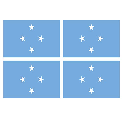 Supstick Lot de 4 Autocollants Stickers Drapeau de Pays Nation états fédérés de micronésie Format 12x8cm