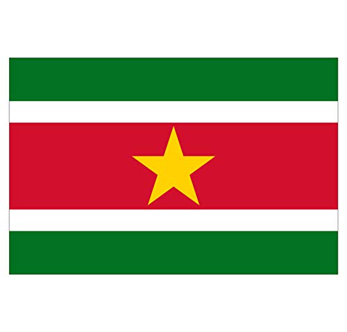 Supstick Lot de 4 Autocollants Stickers Drapeau de Pays Nation Suriname Format 3x2cm