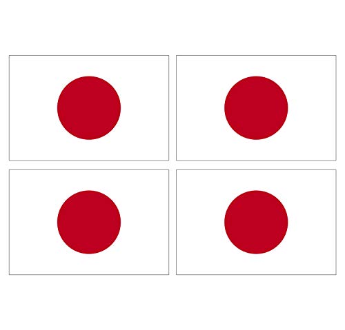 Supstick Lot de 4 Autocollants Stickers Drapeau de Pays Nation Japon Format 12x8cm
