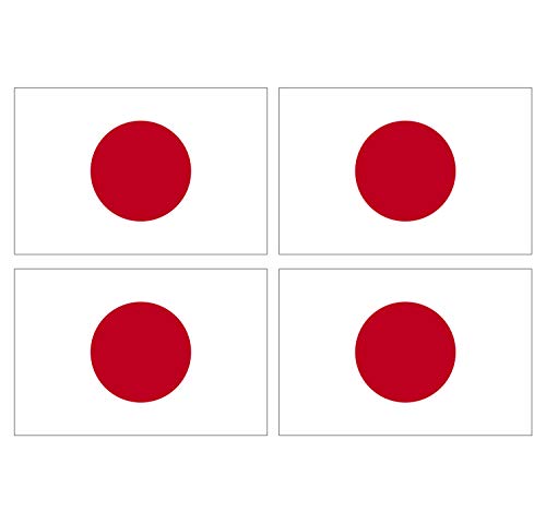 Supstick Lot de 4 Autocollants Stickers Drapeau de Pays Nation Japon Format 12x8cm