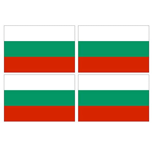 Supstick Lot de 4 Autocollantst Stickers Drapeau de Pays Nation Bulgarie Format 12x8cm