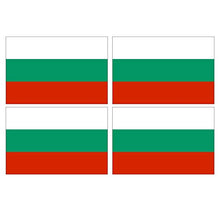 Supstick Lot de 4 Autocollantst Stickers Drapeau de Pays Nation Bulgarie Format 12x8cm