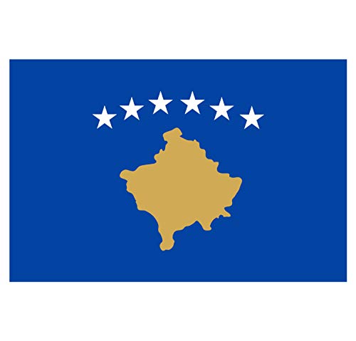 Supstick Lot de 8 Autocollants Stickers Drapeau de Pays Nation Kosovo Format 3x2cm