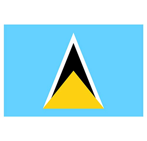Panneau Rigide Format 18x12cm Drapeau de Pays Nation Sainte-Lucie épaisseur 3mm