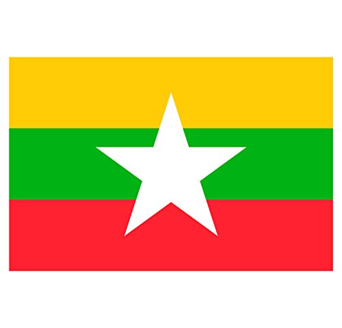 Supstick Lot de 8 Autocollants Stickers Drapeau de Pays Nation Birmanie Format 3x2cm