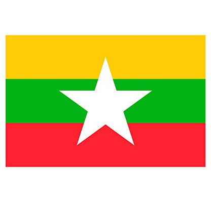 Panneau Rigide Format 18x12cm Drapeau de Pays Nation Birmanie épaisseur 3mm