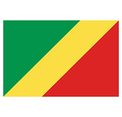 Supstick Lot de 8 Autocollants Stickers Drapeau de Pays Nation Congo-Brazzaville Format 3x2cm