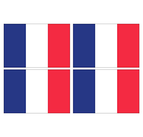Supstick Lot de 4 Autocollants Stickers Drapeau de Pays Nation France Format 12x8cm