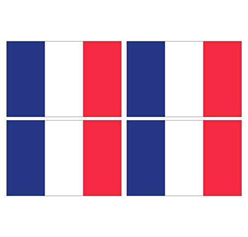 Supstick Lot de 4 Autocollants Stickers Drapeau de Pays Nation France Format 12x8cm