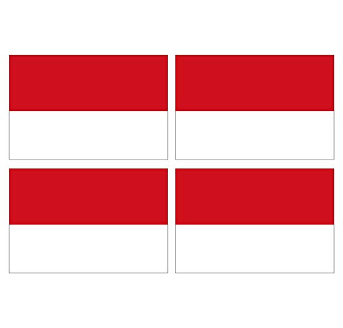 Supstick Lot de 4 Autocollants Stickers Drapeau de Pays Nation Monaco Format 6x4cm