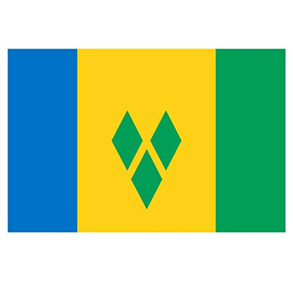 Panneau Rigide Format 18x12cm Drapeau de Pays Nation Saint-Vincent-et-Les-Grenadines épaisseur 3mm
