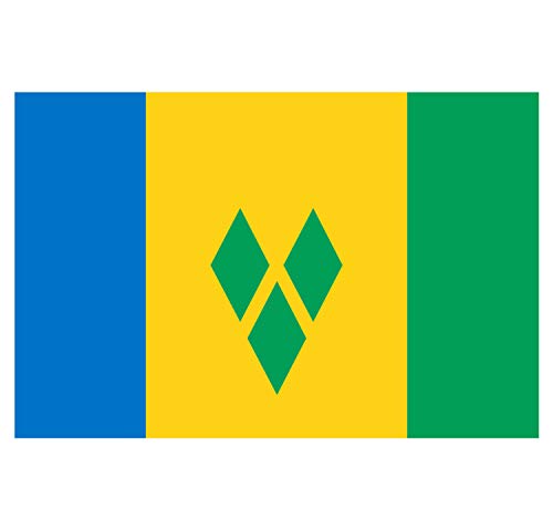 Panneau Rigide Format 18x12cm Drapeau de Pays Nation Saint-Vincent-et-Les-Grenadines épaisseur 3mm