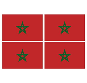 Supstick Lot de 4 Autocollants Stickers Drapeau de Pays Nation Maroc Format 6x4cm