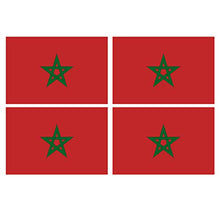 Supstick Lot de 4 Autocollants Stickers Drapeau de Pays Nation Maroc Format 12x8cm
