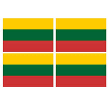 Supstick Lot de 4 Autocollants Stickers Drapeau de Pays Nation Lituanie Format 12x8cm