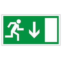 Supstick Autocollant Stickers Sortie de Secours flèche directionnelle vers Le Bas Format 15x8cm - supstick.fr