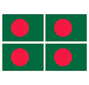 Supstick Lot de 4 Autocollants Stickers Drapeau de Pays Nation Bangladesh Format 6x4cm