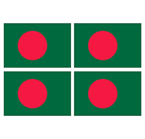 Supstick Lot de 4 Autocollants Stickers Drapeau de Pays Nation Bangladesh Format 12x8cm