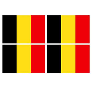 Supstick Lot de 4 Autocollants Stickers Drapeau de Pays Nation Belgique Format 6x4cm