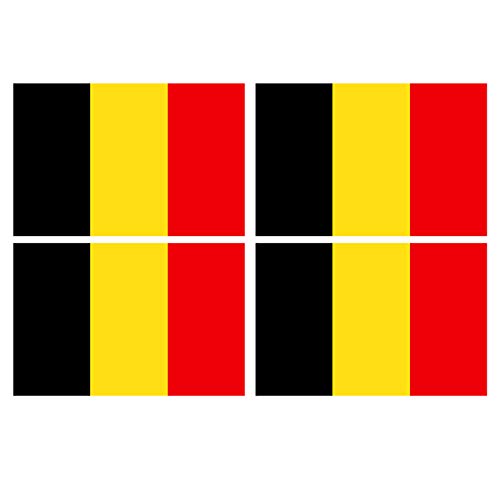Supstick Lot de 4 Autocollants Stickers Drapeau de Pays Nation Belgique Format 12x8cm