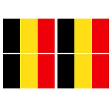 Supstick Lot de 4 Autocollants Stickers Drapeau de Pays Nation Belgique Format 12x8cm