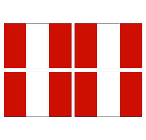 Supstick Lot de 4 Autocollants Stickers Drapeau de Pays Nation pérou Format 12x8cm