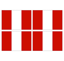 Supstick Lot de 4 Autocollants Stickers Drapeau de Pays Nation pérou Format 12x8cm