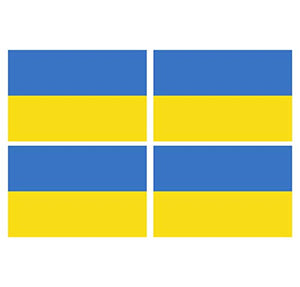 Supstick Lot de 4 Autocollants Stickers Drapeau de Pays Nation Ukraine Format 6x4cm