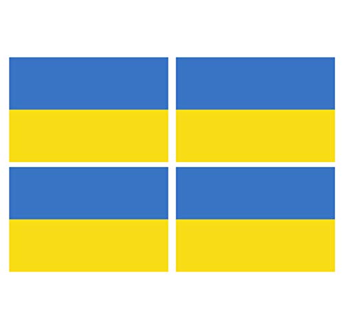 Supstick Lot de 4 Autocollants Stickers Drapeau de Pays Nation Ukraine Format 6x4cm