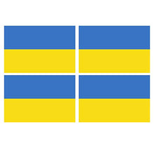Supstick Lot de 4 Autocollants Stickers Drapeau de Pays Nation Ukraine Format 12x8cm