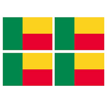 Supstick Lot de 4 Autocollants Stickers Drapeau de Pays Nation bénin Format 12x8cm