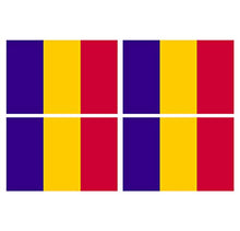 Supstick Lot de 4 Autocollants Stickers Drapeau de Pays Nation Tchad Format 12x8cm