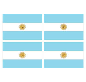 Supstick Lot de 4 Autocollants Stickers Drapeau de Pays Nation Argentine Format 6x4cm