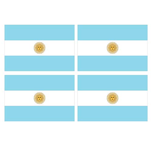 Supstick Lot de 4 Autocollants Stickers Drapeau de Pays Nation Argentine Format 6x4cm