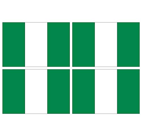 Supstick Lot de 4 Autocollants Stickers Drapeau de Pays Nation Nigeria Format 12x8cm