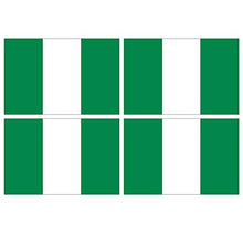 Supstick Lot de 4 Autocollants Stickers Drapeau de Pays Nation Nigeria Format 12x8cm
