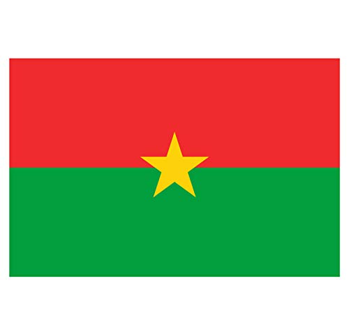 Supstick Lot de 8 Autocollants Stickers Drapeau de Pays Nation Burkina-Faso Format 3x2cm