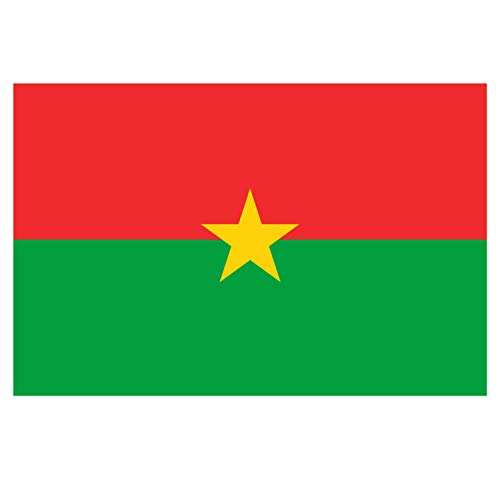 Panneau Rigide Format 18x12cm Drapeau de Pays Nation Burkina-Faso épaisseur 3mm