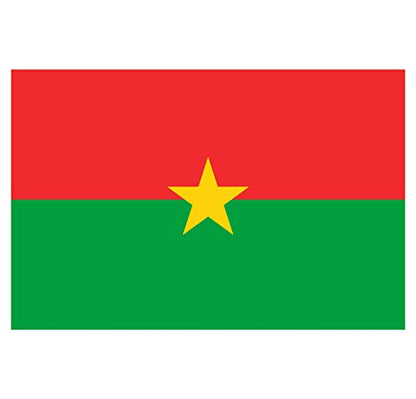 Panneau Rigide Format 18x12cm Drapeau de Pays Nation Burkina-Faso épaisseur 3mm